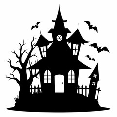 black halloween witch house black silhouette