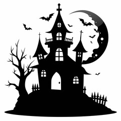 black halloween witch house black silhouette