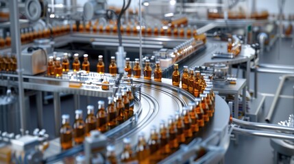 Bottling Line in a Factory: A Glimpse into Production