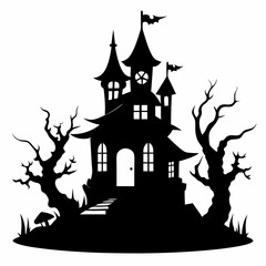 black halloween witch house black silhouette