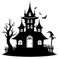 black halloween witch house black silhouette