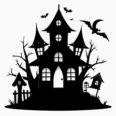 black halloween witch house black silhouette
