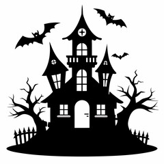 black halloween witch house black silhouette