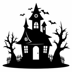 black halloween witch house black silhouette