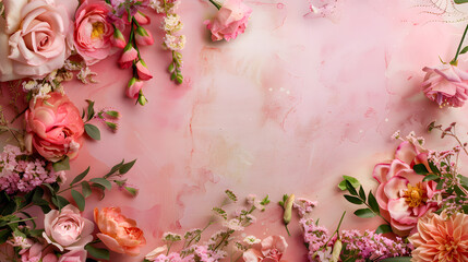 Romantic pink floral arrangement on a soft background.