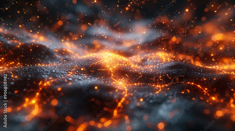 Poster a detailed view reveals the complex activity of neural networks and synapses, showcasing their vibra