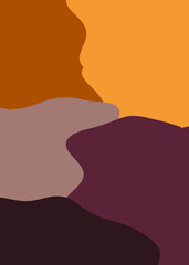 Brown warm graphic background. Abstract poster