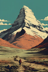 Art Illustration of Mount Kailash, Mount Kailash