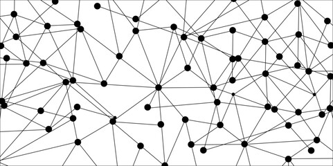 Technology abstract white digital background of connected dot with irregular stock lines. Network Connecting dot polygon background. Concept of Networking technology and futuristic style.