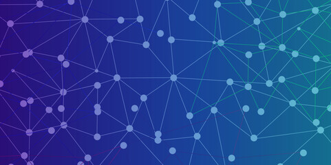 Technology abstract blue digital background of connected dot with irregular stock lines. Network Connecting dot polygon background. Concept of Networking technology and futuristic style.