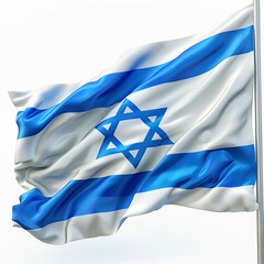 tration of the Israel flag showcases depth and realism, featuring a prominent blue Star of David standing out in the center
