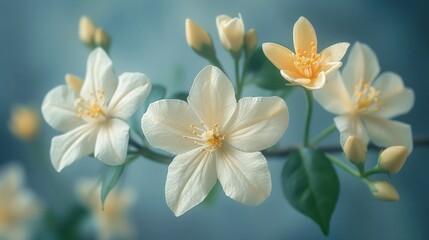 Fototapeta premium Delicate White Flowers on a Branch