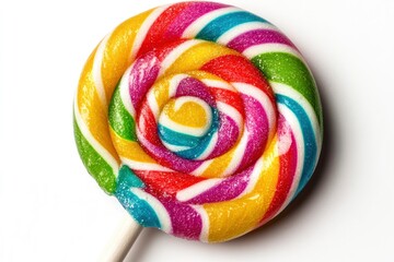 Colorful lollipop isolated on white background, full depth of field, clipping path , ai