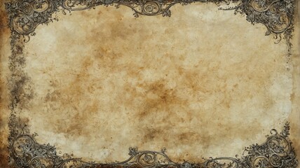 Rectangular piece old paper black background appears to Vintage