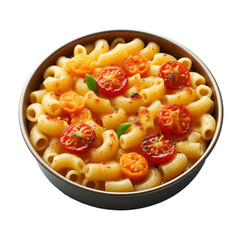 Baked Macaroni on bowl isolated on transparent background