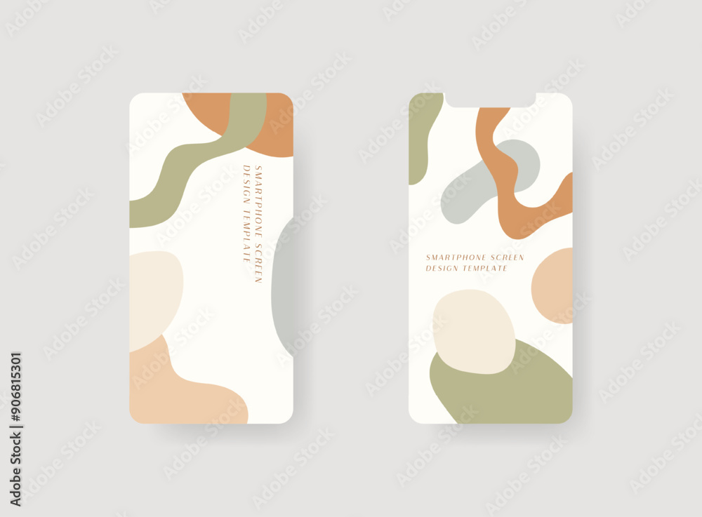 Poster set of smartphone screen mockup. design for app interface, ux ui, and web design presentation concep