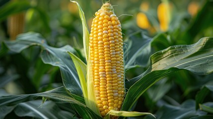 Obraz premium Closeup of a Corn Ear in a Field