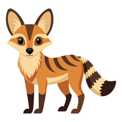 Illustration of Cute Jackal animal on white