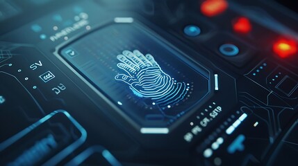 A secure login interface with biometric authentication options, ensuring only authorized access to sensitive data