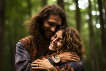 Obraz premium photo of a alternative hippie couple, hippies