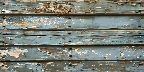 Rustic Wooden Planks with Peeling Paint, Weathered Texture