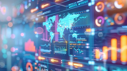 Close-up of a computer screen showing live security metrics and performance indicators, Continuous Monitoring, real-time data tracking