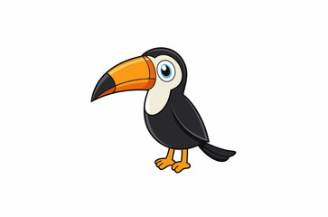 Colourful vector illustration of a toucan bird with its iconic large beak, perched on a branch, perfect for various design projects. © Sayan