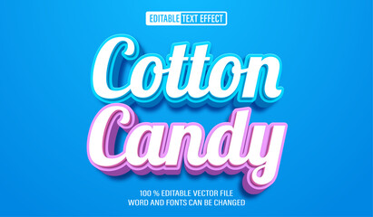 Editable 3d text style effect - Cotton Candy text effect Template