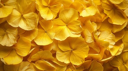 Fototapeta premium Close-up of vibrant yellow flower petals against soft floral background