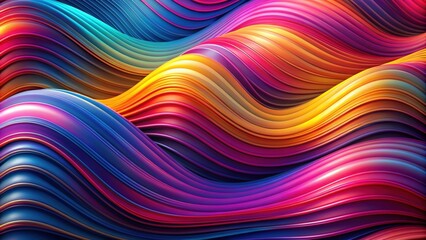 Obraz premium Vibrant abstract wave pattern with futuristic aesthetic, colorful, abstract, wave, modern, futuristic, vibrant, pattern