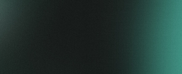Dark green turquoise blue glowing grainy gradient background noise texture backdrop webpage header banner design. Abstract Blurred Background Light Overlay. Color gradient. Rough grunge grain noise