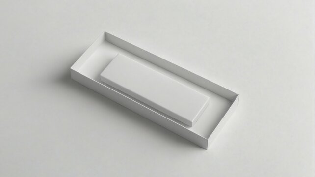 3D rendering white rectangular box lid appears to Mockup of high