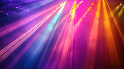 Colorful LED show stage effect lighting spotlights performance background wallpaper AI generated image