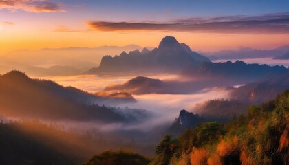 Obraz premium sunset in the mountains