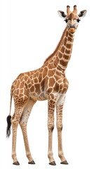 Obraz premium Majestic Giraffe Standing Gracefully in a Wild Habitat During Daylight