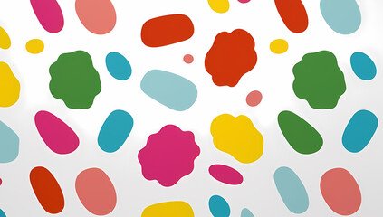 Fototapeta premium Abstract colorful doodle shapes seamless pattern minimalist background