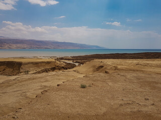 view of the beach, Dead sea, Jordan, Israel