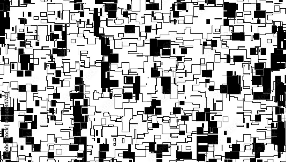 Poster black and white abstract pixel effect pattern for background and jersey design. fully editable vecto