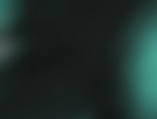 Black turquoise blue abstract Blurred Background for Light Overlay. Color gradient. Rough grunge grain noise. Dusted Backgound. Dark green glowing grainy gradient background, noise texture effect