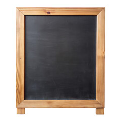 Wood framed chalkboard, featuring a clean surface. Perfect for notes and messages. Ideal for home and office use. Isolated on transparent background, png.