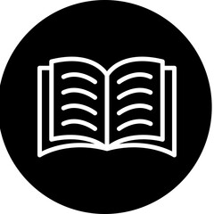 Open book Vector Line White Circle Black