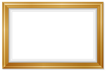 An elegant gold picture frame with super realistic shape. Approximate frame size 140x100 cm, high resolution 72 dpi. This image is NOT generated by Ai, the vector version is available in my gallery.