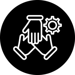 Cooperation Vector Line White Circle Black