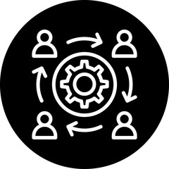 Collaboration Tools Vector Line White Circle Black