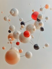 Minimalist Molecular Structure with Clean Lines and Subtle Colors