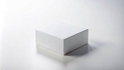 A Single White Box on a White Background, Minimalist Photography, Studio Shot, Product Mockup, white box, product display, minimalist design