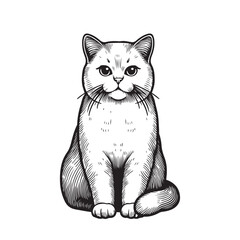 Cat kitty black silhouette holding empty paper. Peeking kitten