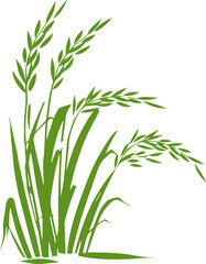 Rice, Rice farming silhouette vector