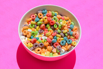 Close up of Colorful Cereal Bowl