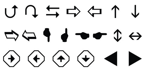 Arrow Icon, Road directions symbol vector illustration